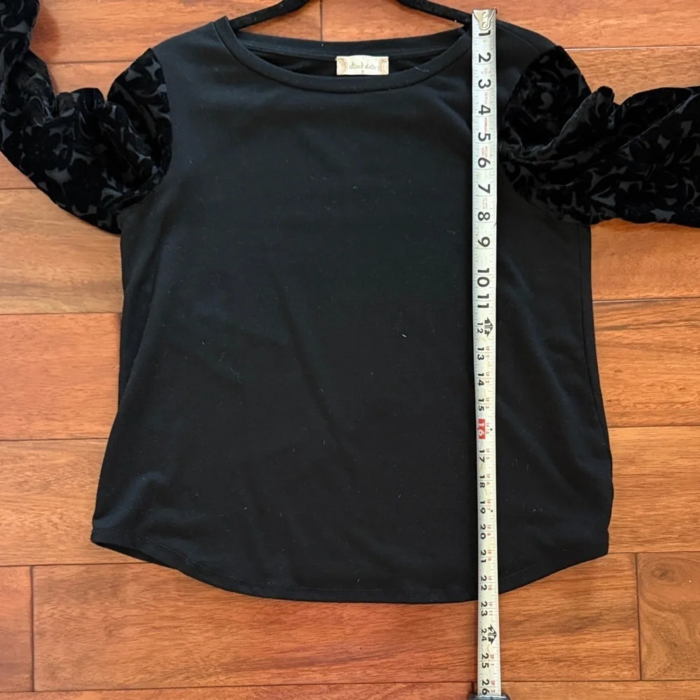 Altar'd State Puff-Sleeved Velvet Burnout Top Size Small - Picture 7 of 7